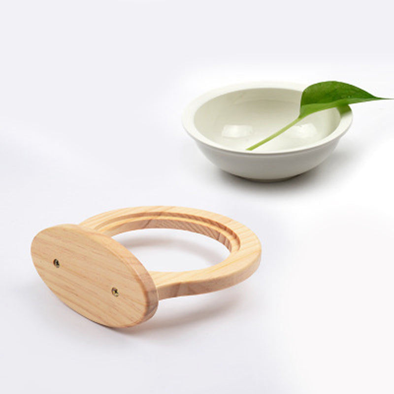Ceramic Pet Bowl with Wood Stand — product detail