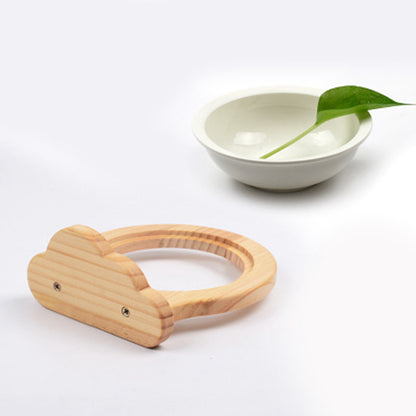 Ceramic Pet Bowl with Wood Stand — product detail