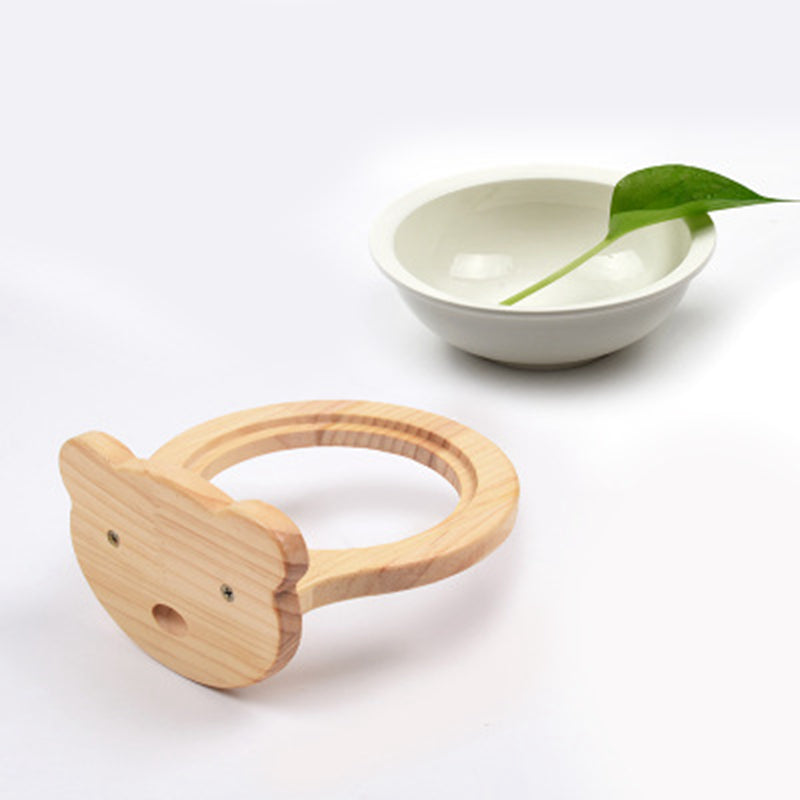 Ceramic Pet Bowl with Wood Stand — product detail