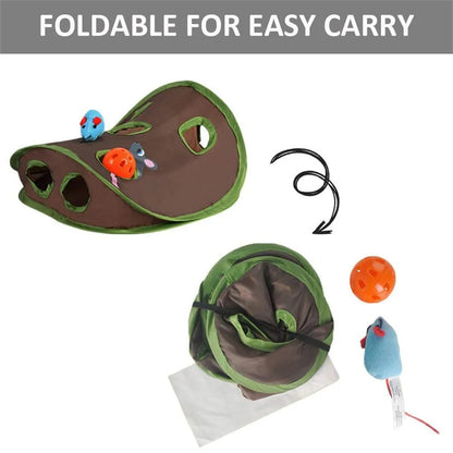 Cute Pet Cat Interactive Hide Seek Game 9 Holes Tunnel Mouse Hunt Intelligence Toy Pet Hidden Hole Kitten Foldable Toys — product detail