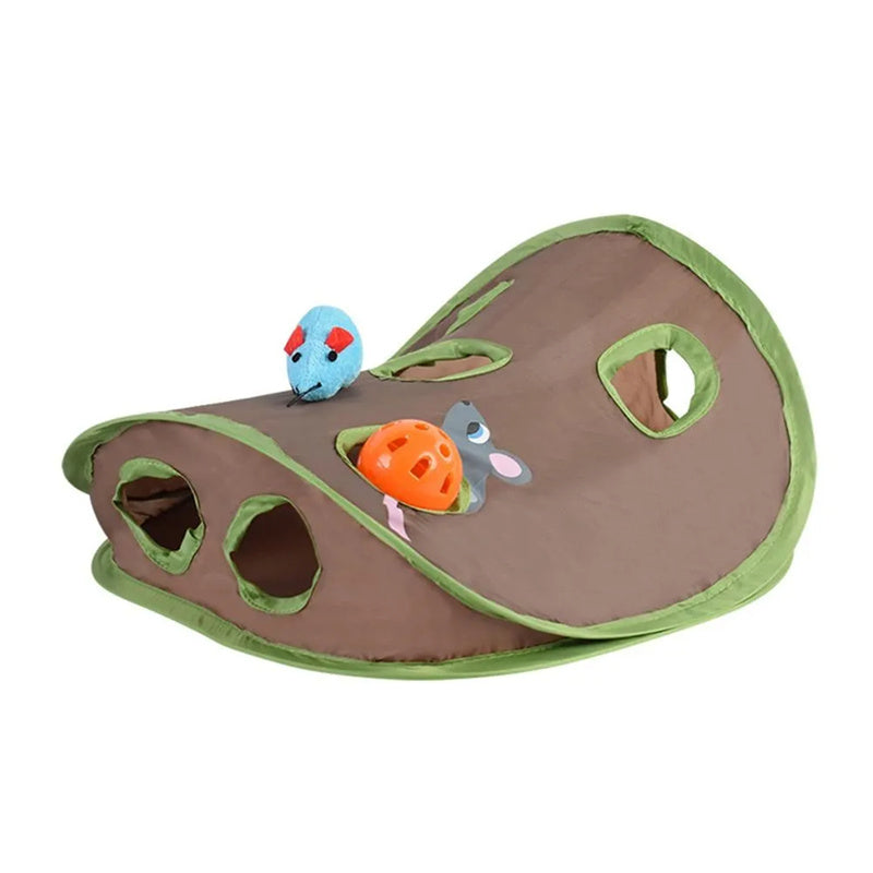 Cute Pet Cat Interactive Hide Seek Game 9 Holes Tunnel Mouse Hunt Intelligence Toy Pet Hidden Hole Kitten Foldable Toys — product detail