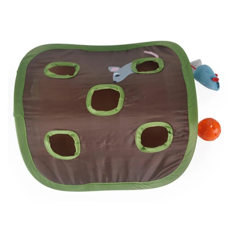 Cute Pet Cat Interactive Hide Seek Game 9 Holes Tunnel Mouse Hunt Intelligence Toy Pet Hidden Hole Kitten Foldable Toys — product detail