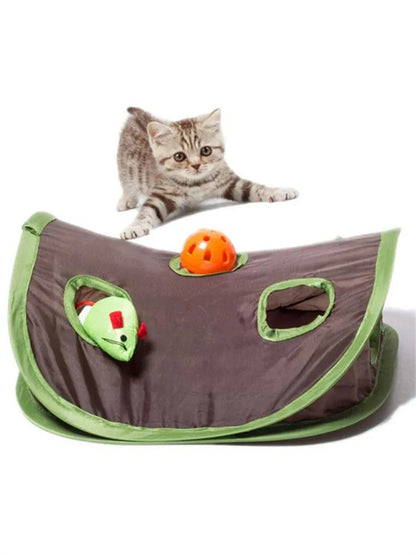 Cute Pet Cat Interactive Hide Seek Game 9 Holes Tunnel Mouse Hunt Intelligence Toy Pet Hidden Hole Kitten Foldable Toys — product detail