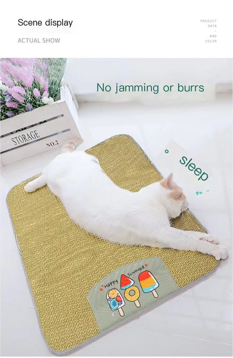 Pet Mat Ice Cool Grass Mat Dog's Nest Tengzhu Cooling Summer Pet's Nest Cat Sleeping Mat Anti Scratch Dog Bed Anti Moisture Dogs Cats Supplies Summer Pet Products — product detail
