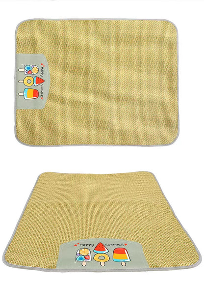 Pet Mat Ice Cool Grass Mat Dog's Nest Tengzhu Cooling Summer Pet's Nest Cat Sleeping Mat Anti Scratch Dog Bed Anti Moisture Dogs Cats Supplies Summer Pet Products — product detail