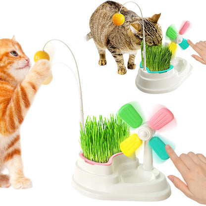 Windmill Funny Cat Stick Toy Desktop Grass Box Pet Toys — product detail