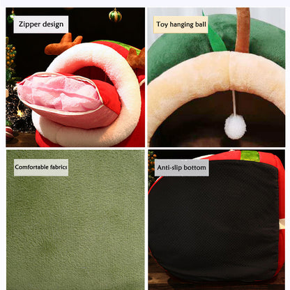 Cat Bed Indoor Soft Cats Houses Warm Cozy Cushion Bag Small Dog Removable Washable Tent Pet House Cat's Basket Pets Mat Supplies — product detail