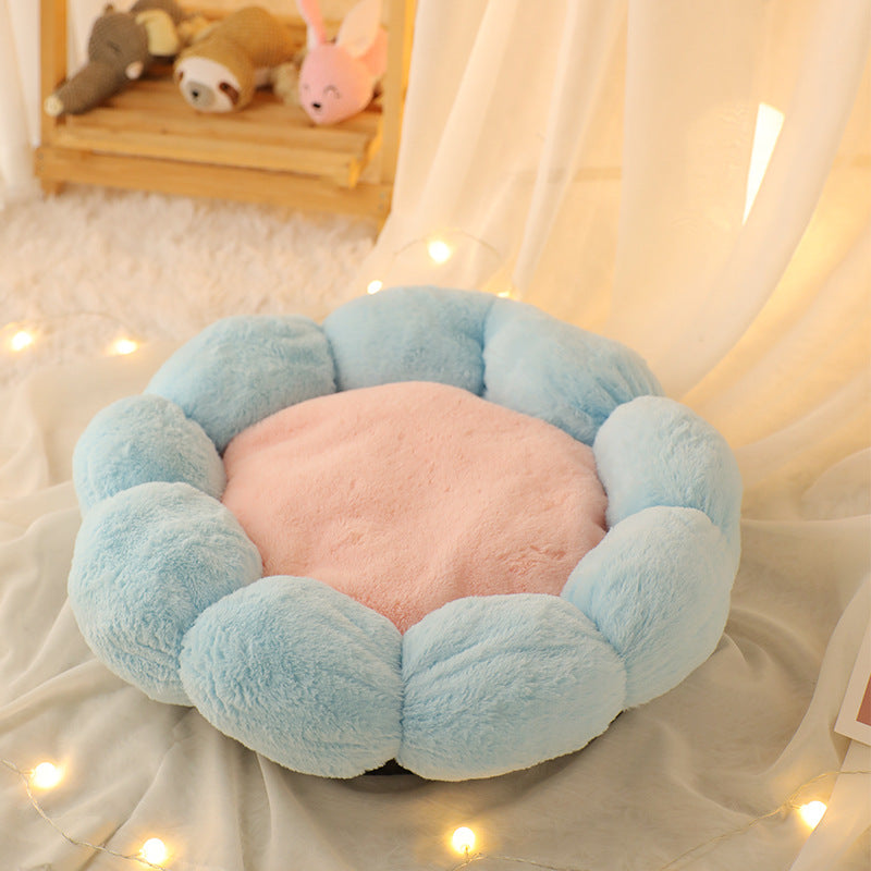 Autumn Winter Plus Velvet Thick Round Flower Cat Litter Kennel — product detail