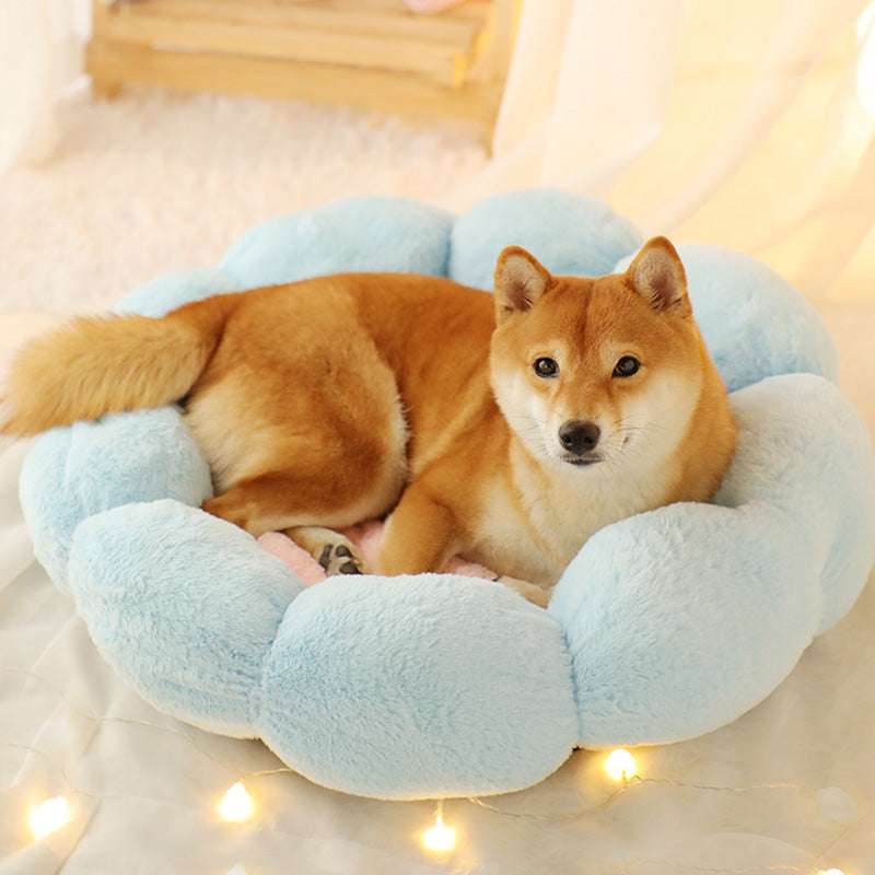 Autumn Winter Plus Velvet Thick Round Flower Cat Litter Kennel — product detail