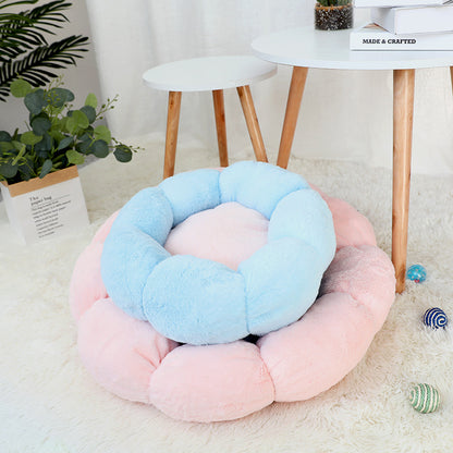 Autumn Winter Plus Velvet Thick Round Flower Cat Litter Kennel — product detail