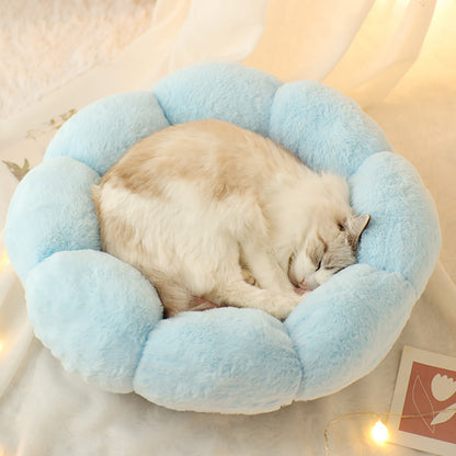 Autumn Winter Plus Velvet Thick Round Flower Cat Litter Kennel — product detail