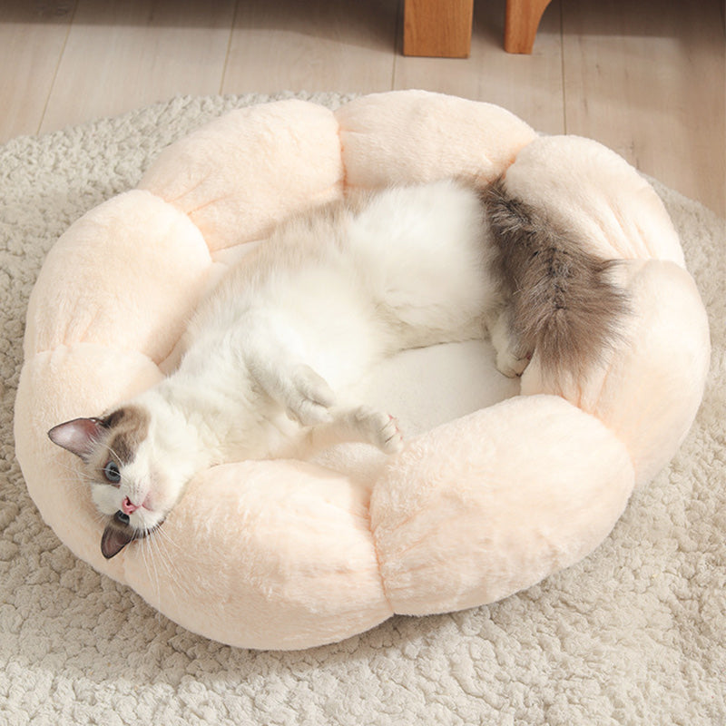 Autumn Winter Plus Velvet Thick Round Flower Cat Litter Kennel — product detail