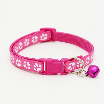 The pet cat wears a bell collar — product detail
