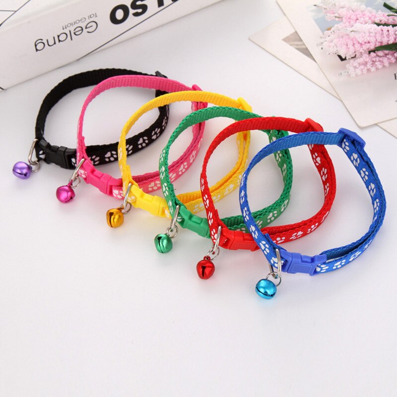 The pet cat wears a bell collar — product detail