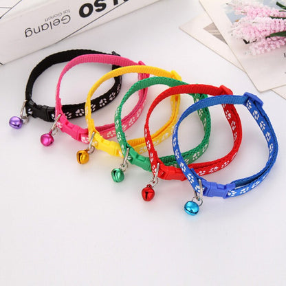 The pet cat wears a bell collar — product detail