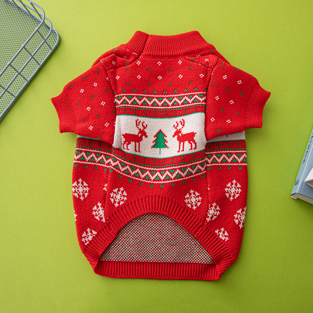 Christmas Tree Elk Christmas Dog Sweater — product detail