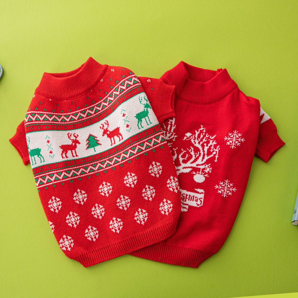 Christmas Tree Elk Christmas Dog Sweater — product detail