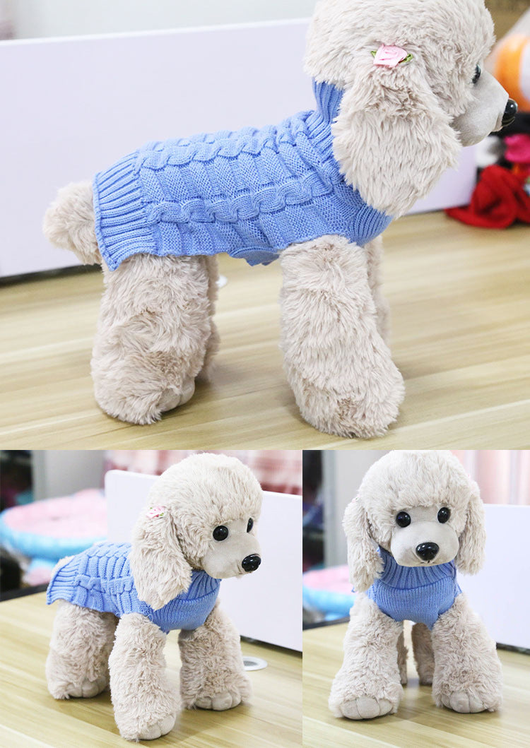 Cashmere Twisted Rope Pet Sweater, Dog Clothes, Pet Products — product detail