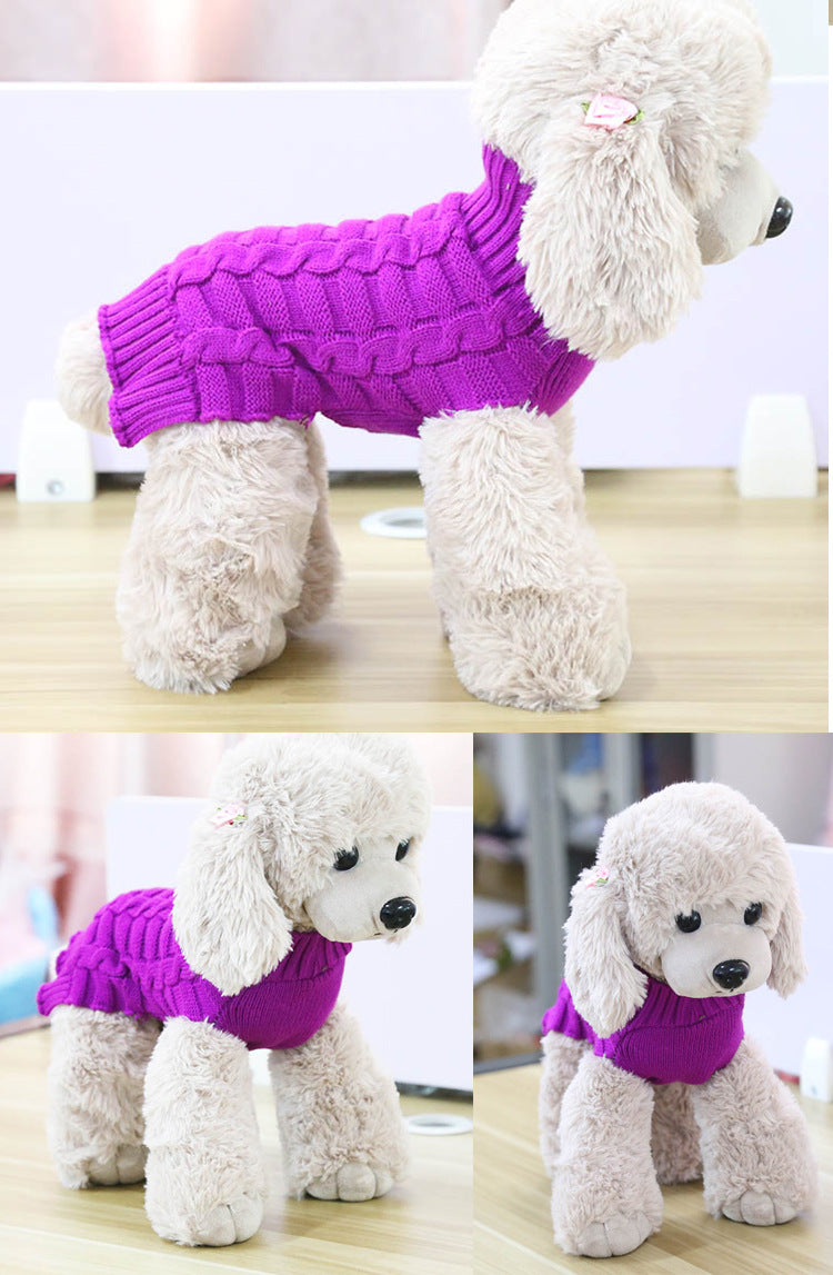 Cashmere Twisted Rope Pet Sweater, Dog Clothes, Pet Products — product detail