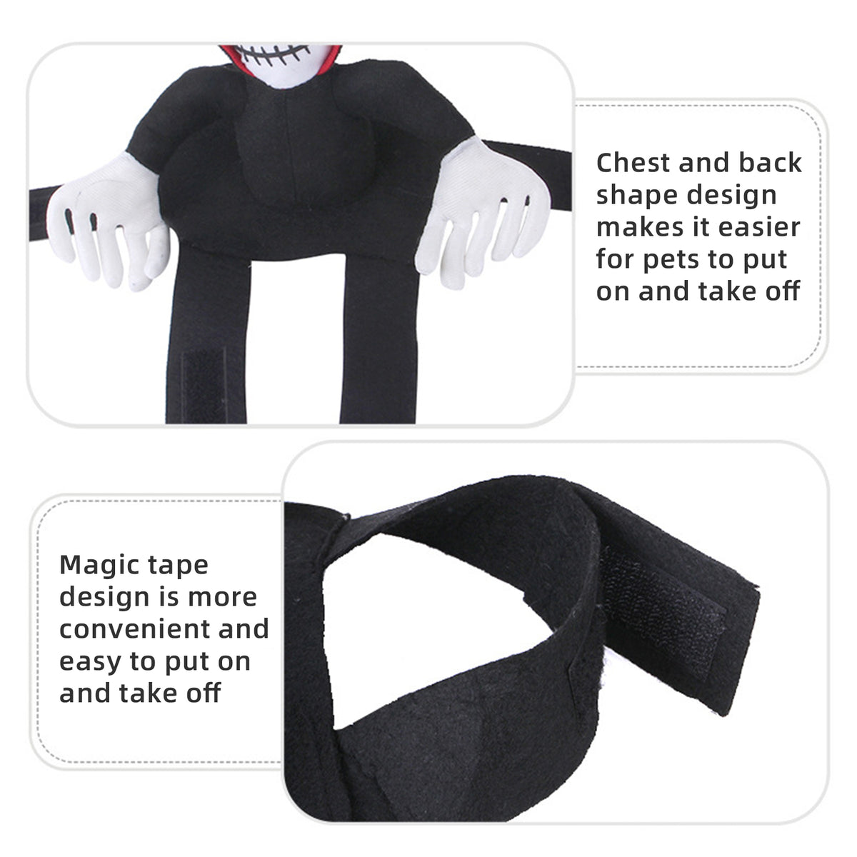 Hooded Skeleton Rider Dog Costume — product detail