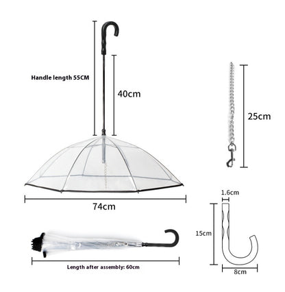Transparent Pet Umbrella Dog Umbrella Pet Products — product detail