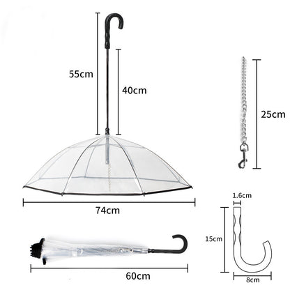 Transparent Pet Umbrella Dog Umbrella Pet Products — product detail