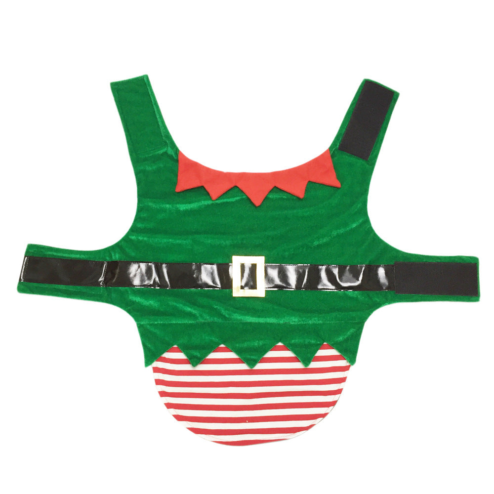 Fashion Christmas Clothes Green Elf Pet Dog Christmas Costume — product detail