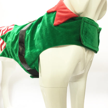 Fashion Christmas Clothes Green Elf Pet Dog Christmas Costume — product detail