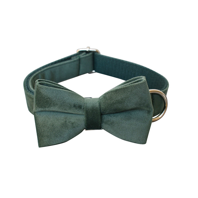 Green Velvet Dog Collar Dog Leash Pet Collar — product detail