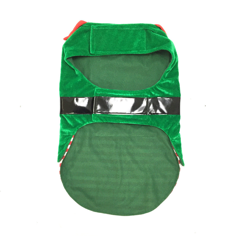 Fashion Christmas Clothes Green Elf Pet Dog Christmas Costume — product detail