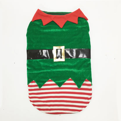 Fashion Christmas Clothes Green Elf Pet Dog Christmas Costume — product detail