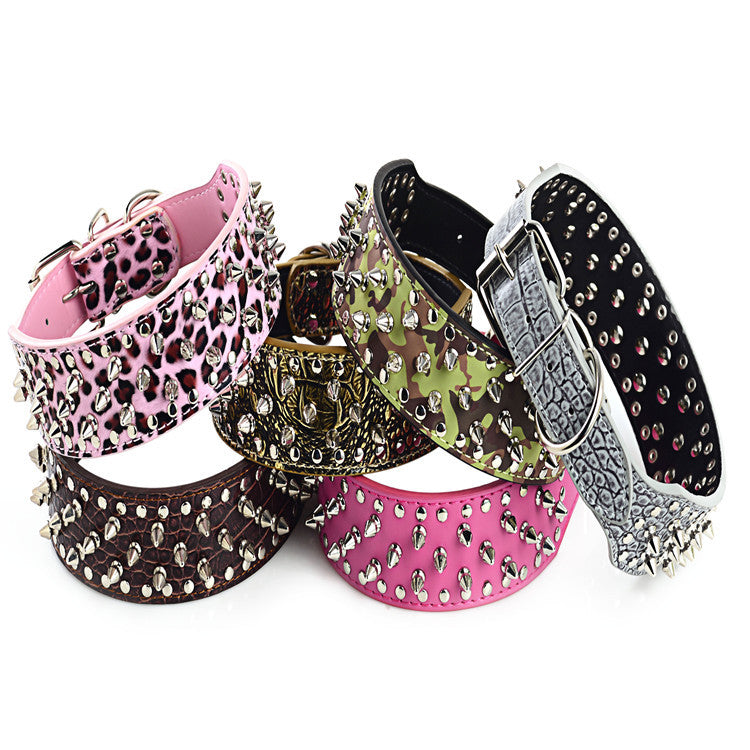 Pet collar large dog rivet collar — product detail