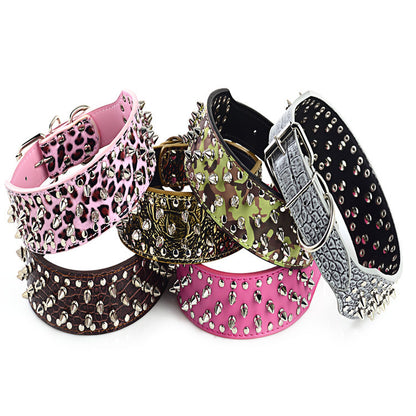 Pet collar large dog rivet collar — product detail