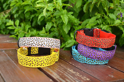 LED Dog Collar Safety Adjustable Nylon Leopard Pet Collar — product detail
