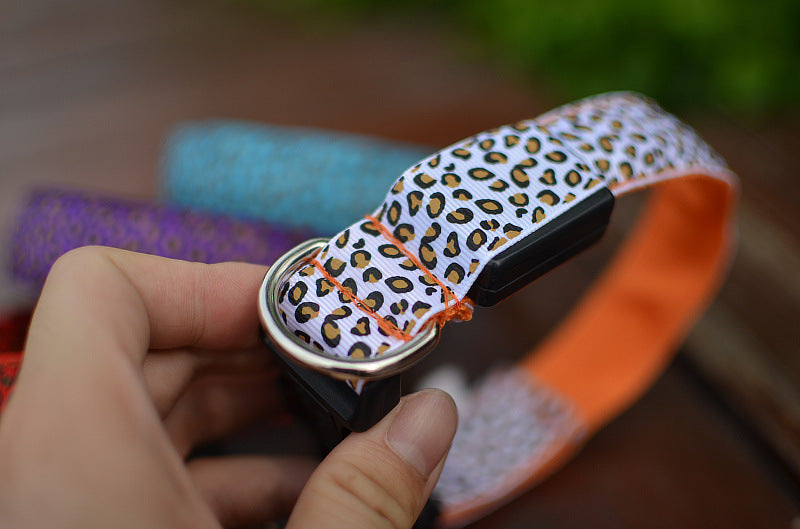 LED Dog Collar Safety Adjustable Nylon Leopard Pet Collar — product detail
