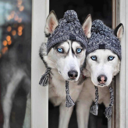 Winter Fashion Dog Hat Windproof Fluffy Knitted Polar Pom Hat — product detail