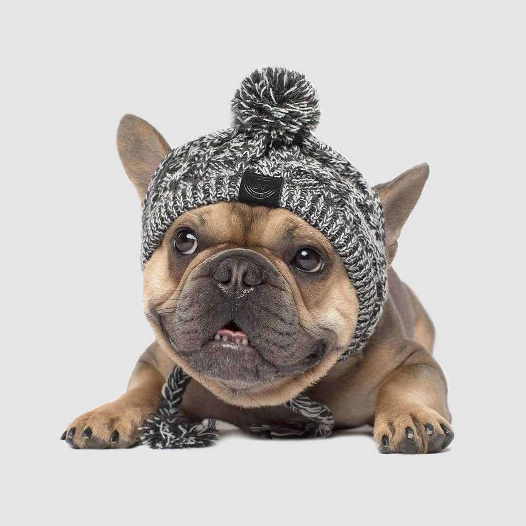 Winter Fashion Dog Hat Windproof Fluffy Knitted Polar Pom Hat — product detail