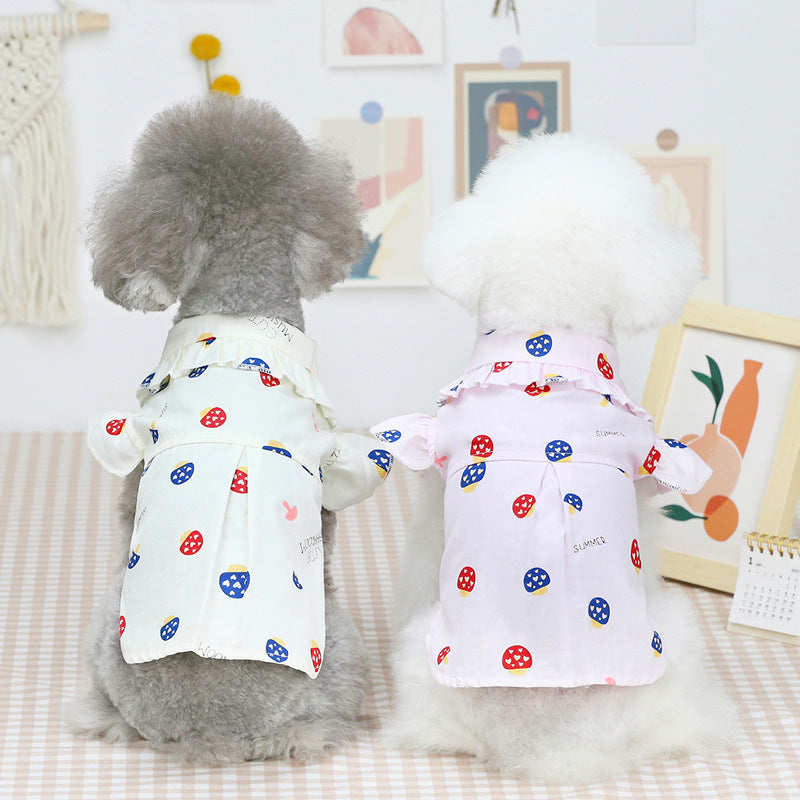 Printed Button-Up Pet Shirt — product detail