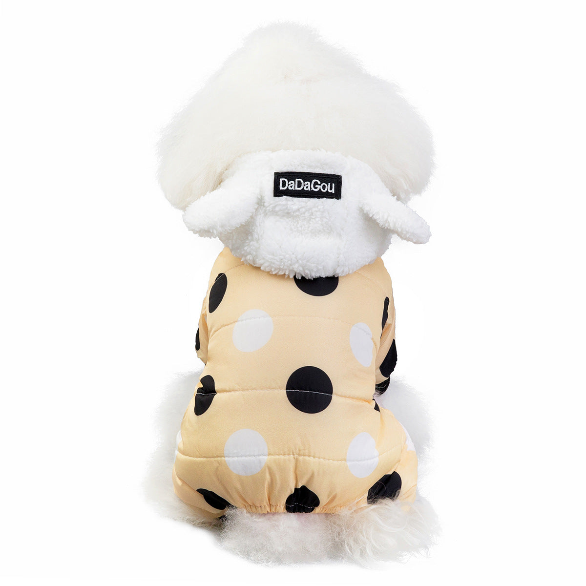 Warm big polka dot four-leg cotton coat — product detail