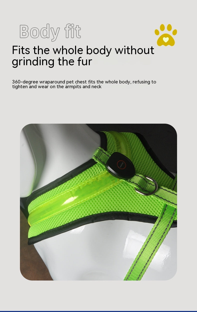 USB-Rechargeable LED Dog Harness — product detail