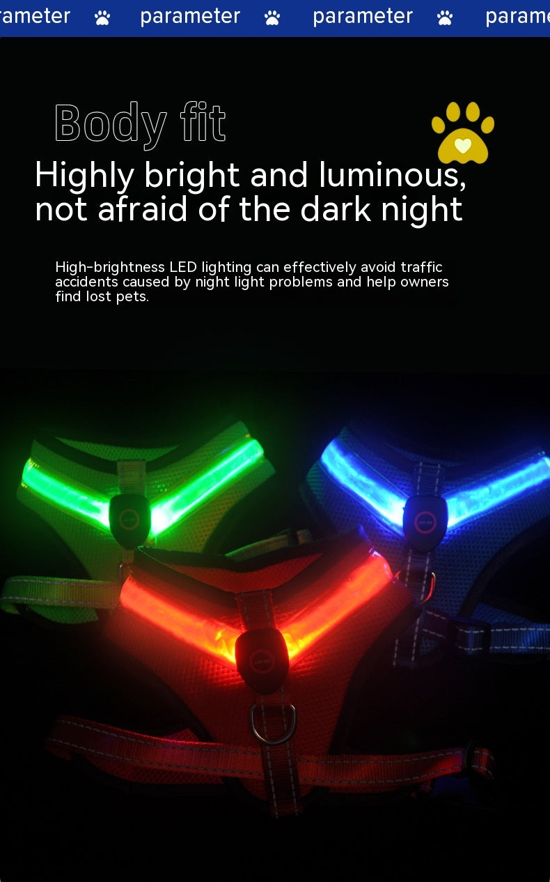 USB-Rechargeable LED Dog Harness — product detail