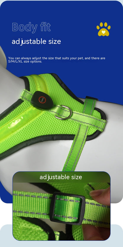 USB-Rechargeable LED Dog Harness — product detail