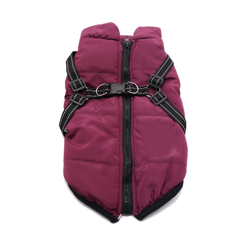 Pet Clothes Winter Dog Cotton Coat Chest Back Integrated Cotton Vest — product detail