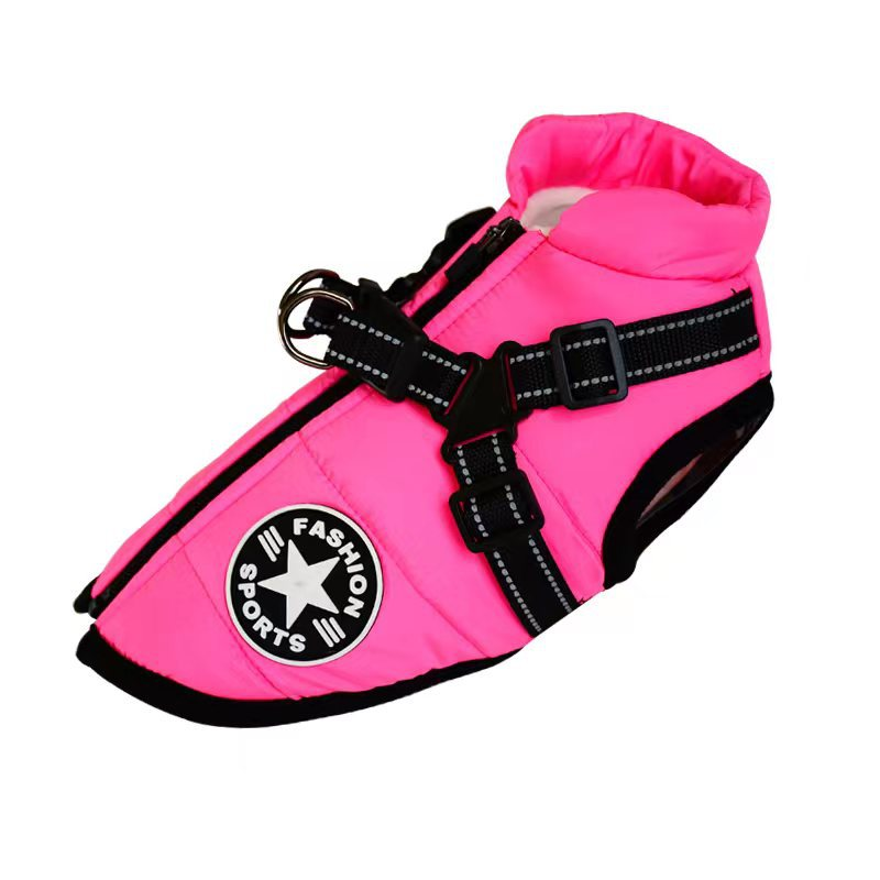 Pet Warm Dog Cotton-padded Clothes Fleece-lined Thickened Reflective Gallus — product detail