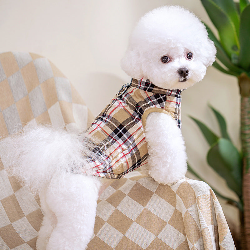 Plaid Zippered Dog Vest — product detail