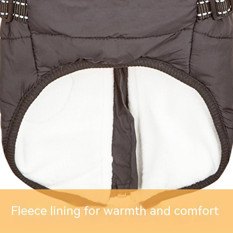 Pet Warm Dog Cotton-padded Clothes Fleece-lined Thickened Reflective Gallus — product detail