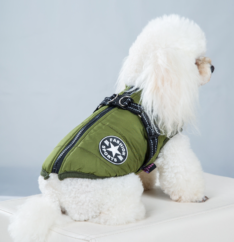 Pet Warm Dog Cotton-padded Clothes Fleece-lined Thickened Reflective Gallus — product detail