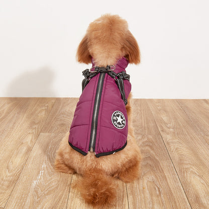 Pet Warm Dog Cotton-padded Clothes Fleece-lined Thickened Reflective Gallus — product detail