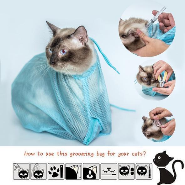 Adjustable Mesh Cat Grooming Bag — product detail
