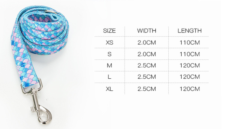Mermaid Pet Collar Leash Dog Leash — product detail